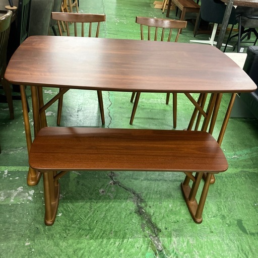 関家具 ベンチダイニング4点セット
