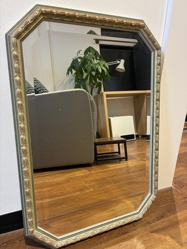 八角形 金属製 置き鏡