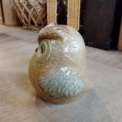 フクロウの置物 陶器 ふくろう 梟 オブジェ　/TJ-2578 2F南の画像