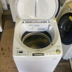 NO B524🌈福岡市内配送設置無料✨🌈シャープ 洗濯機 洗濯乾燥機 ES-TX8E-W 穴なし槽 インバーター 8kg プラズマクラスター 搭載　2021年の画像