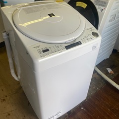 NO B524🌈福岡市内配送設置無料✨🌈シャープ 洗濯機 洗濯乾燥機 ES-TX8E-W 穴なし槽 インバーター 8kg プラズマクラスター 搭載　2021年の画像