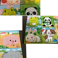 知育玩具　くもん　絵合わせ　紐通し　英語　計6点の画像