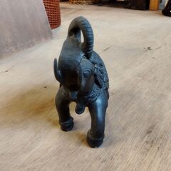 在庫2点 金属製 象の置物 オブジェ ゾウ ぞう アジア エスニック　/TJ-2579 2F南の画像