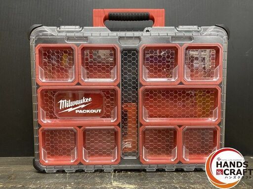 【久留米】【引き取り限定】【未使用品】Milwaukee ミルウォーキー PACKOUT パックアウト 工具箱 ツールケース ブラック 長さ:約500mm×幅:約380mm×高さ:約117mm ※保管汚れアリ