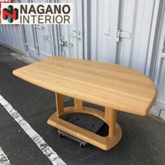 【廃盤】ナガノインテリア フレンドリーテーブル 半円 曲線 幅150cm 綺麗の画像