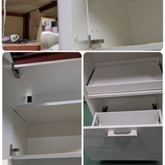【中古】大阪引取限定　IKEA UTRUSTA 21072 引き出し式シェルフ ハイグロス レンジ台　ホワイト【II196　KNI1F011】の画像