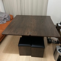 昇降式テーブル（収納、ローチェア付き）の画像