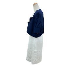 199990 Givenchy ジバンシー セットアップ ノースリーブ ワンピース ネイビー/ホワイト レーヨン/麻 [0000000001143]の画像
