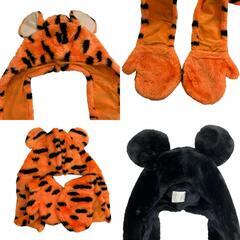 186000 現状品 Disney ディズニー ファンキャップマフラー Tokyo Disney Resort ミッキーマウス ティガー 2点まとめ売り [0000000001147]の画像