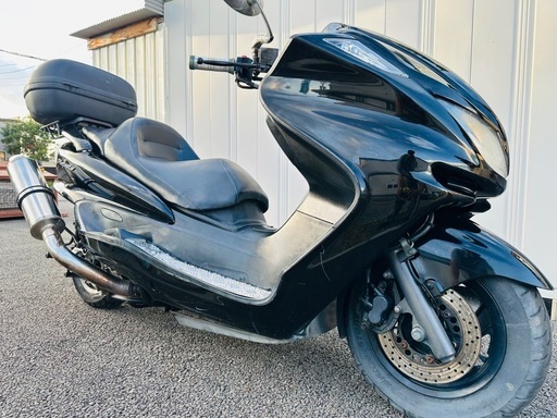 値下げ！北海道　ヤマハ　マジェスティ　SG03 社外マフラー付き！ボックス付き！走行少ない！タイヤ前後山あり！バッテリー新品付き！