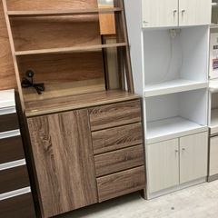 LOWYA キッチンボード　一枚扉　引き出し付　ブラウン【トレフ...