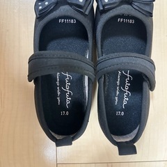 futafuta セレモニーシューズ 黒 リボン17.0cmの画像
