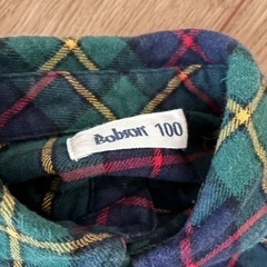 200円。チェックシャツ100cmの画像