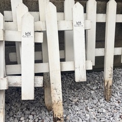 木製フェンス　白の画像