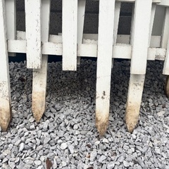 木製フェンス　白の画像