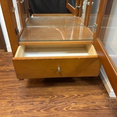 【再出品】ショーケース　古家具　120cm　木材・ガラスの画像