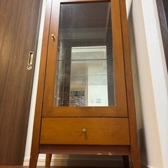 【再出品】ショーケース　古家具　120cm　木材・ガラスの画像