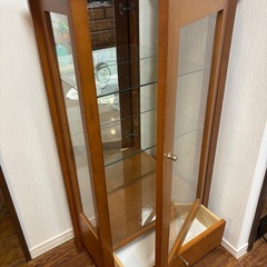 【再出品】ショーケース　古家具　120cm　木材・ガラスの画像