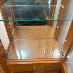 【再出品】ショーケース　古家具　120cm　木材・ガラスの画像