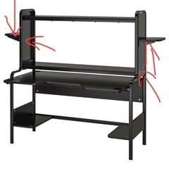 無料直接引渡のみ　IKEA イケア FREDDE フレッデ ゲーミングデスク, ブラック ¥34,990の画像