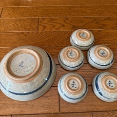 【美品】ろ芝窯 ふぐ 有田焼 大鉢1×小皿5の画像
