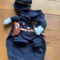 ワンコ服　ポリスコスチュームとオーバーオール２着セット
の画像