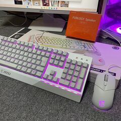 【白で統一・MSIパーツ統一】高性能ゲーミングPC＋27型180Hzモニターセット／RTX3060 Ti／Ryzen7／32GB／SSD1TB／Win11認証済／Apex・VALORANT・Fortnite・BF6対応の画像