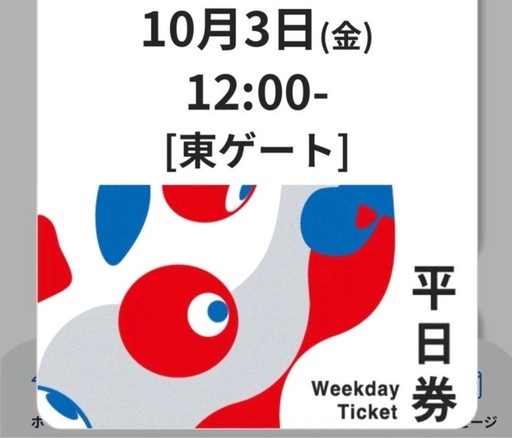 大阪万博 10/3(金)12時入場チケット 2枚