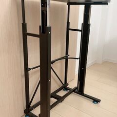 スタンディングデスク 昇降デスク 折りたたみ 幅58cm×奥行40cm コンパクト スリム 昇降 手動 パソコンデスク オフィスワークテーブル 在宅 黒 ブラック 折りたたみテーブル の画像