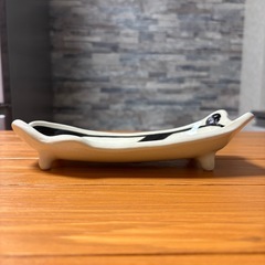 益子焼 パンダの長皿1の画像