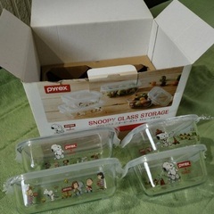 スヌーピー パイレックス 耐熱ガラス保存容器 SNOOPY Pyrex その① の画像