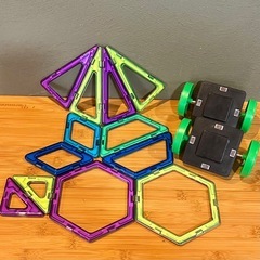 magnet block マグネットブロック　マグブロック　タイヤセット　知育玩具　モンテッソーリ　知育おもちゃ　磁石　ネオフォーマー　マグフォーマー　magformers 乗り物セット
の画像