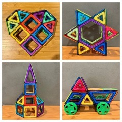 magnet block マグネットブロック　マグブロック　タイヤセット　知育玩具　モンテッソーリ　知育おもちゃ　磁石　ネオフォーマー　マグフォーマー　magformers 乗り物セット
の画像