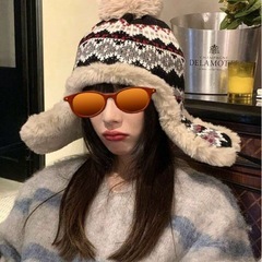 もこもこ暖かニット帽の画像