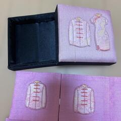 チャイナドレス　コースター6枚セット　布製　ピンク　ケース付きの画像