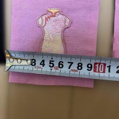 チャイナドレス　コースター6枚セット　布製　ピンク　ケース付きの画像