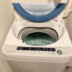 洗濯機5.5kg／ホワイト／2014年式／SHARP／尾道の画像