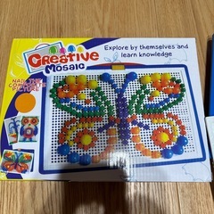 【本日までの出品】ペグボード　知育玩具　モンテッソーリ　モザイクパズルの画像