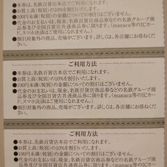 名鉄百貨店　株主優待券の画像