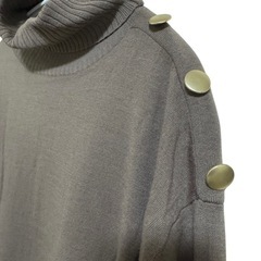 【キャサリンロス】グレー タートルネック ニットワンピースの画像