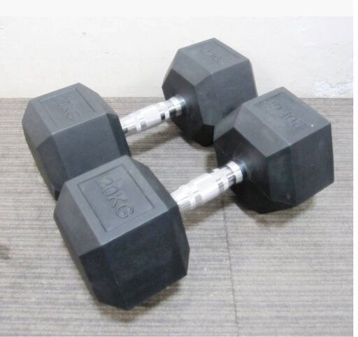 20㎏六角ダンベル2個セット　ホームジム　筋トレ　ウエイトトレーニング　エクササイズ　重量　ダイエット　ヘキサゴン　バーベル　腹筋