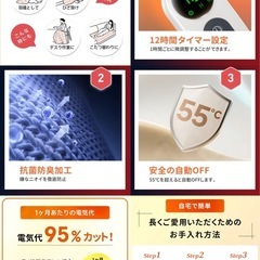 電気毛布 敷き 掛け 140×80cm 洗える ブランケット 温度調節 PSE認証の画像