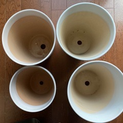 植木鉢　陶器　白　4個
の画像