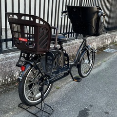 ＜整備済・美品車＞VIRGO TINO・20インチ3人乗り・子供乗せ自転車 ブラック 内装3段変速・後輪タイヤ新品・非電動・綺麗ですの画像