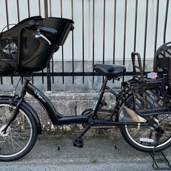 ＜整備済・美品車＞VIRGO TINO・20インチ3人乗り・子供乗せ自転車 ブラック 内装3段変速・後輪タイヤ新品・非電動・綺麗ですの画像