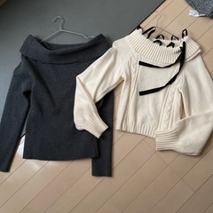 オフショルニットセーター