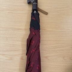 赤　チェック　折り畳み傘の画像