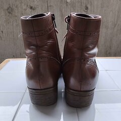 中古 ソニアバレンティ サイドジップ 軽量 ショートブーツ 23.5㎝ ブラウン 茶 レディースの画像