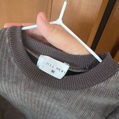 あったか　ブラウン コーデュロイ バルーンスリーブ トップス　80cm WILL MERYの画像