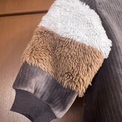 あったか　ブラウン コーデュロイ バルーンスリーブ トップス　80cm WILL MERYの画像
